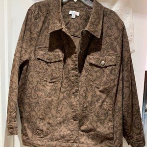 SALE Brown paisley COOL jean jacketFREE MATCHING BROWN SHOES AS PICTURED